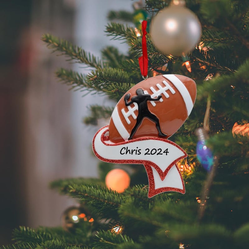 MAXORA Personalized Football Player Ornament - Christmas Keepsake Gift for Team Athlete Sports Fan Football Coach - Image 2